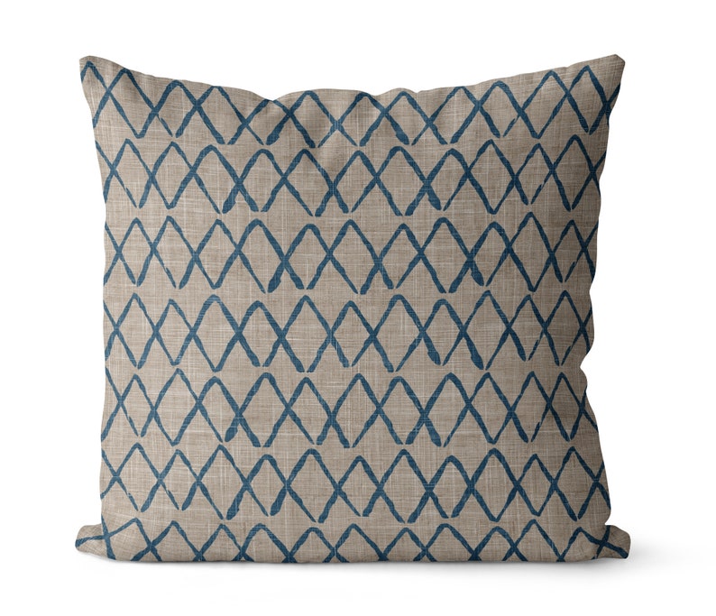 Navy and Tan Pillow Covers Nautical Farmhouse Decor Etsy