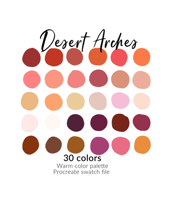 Procreate swatch color palette 30 colors southwest color | Etsy