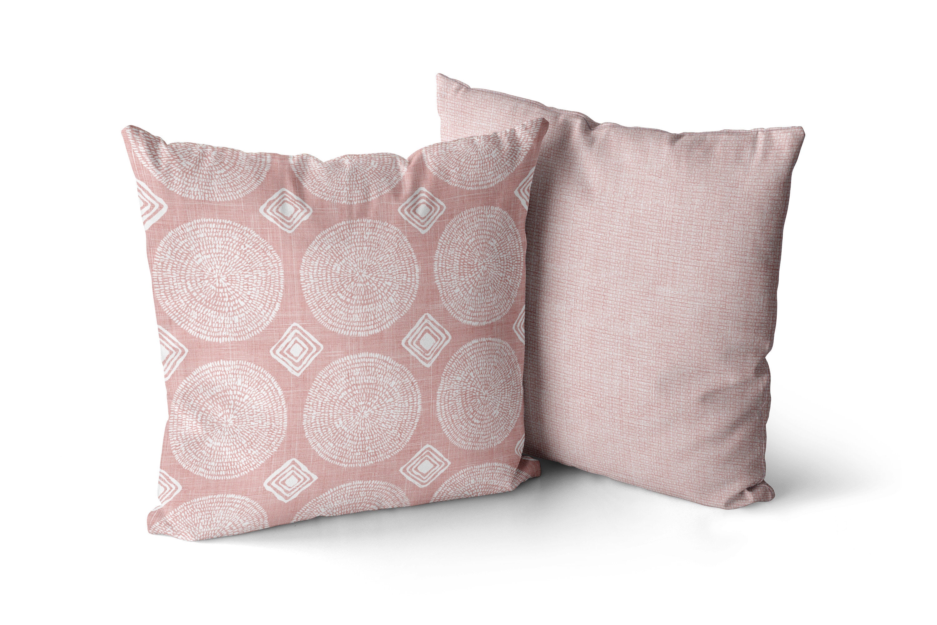 Boho pink pillow covers indoor/outdoor decor pink and white Etsy