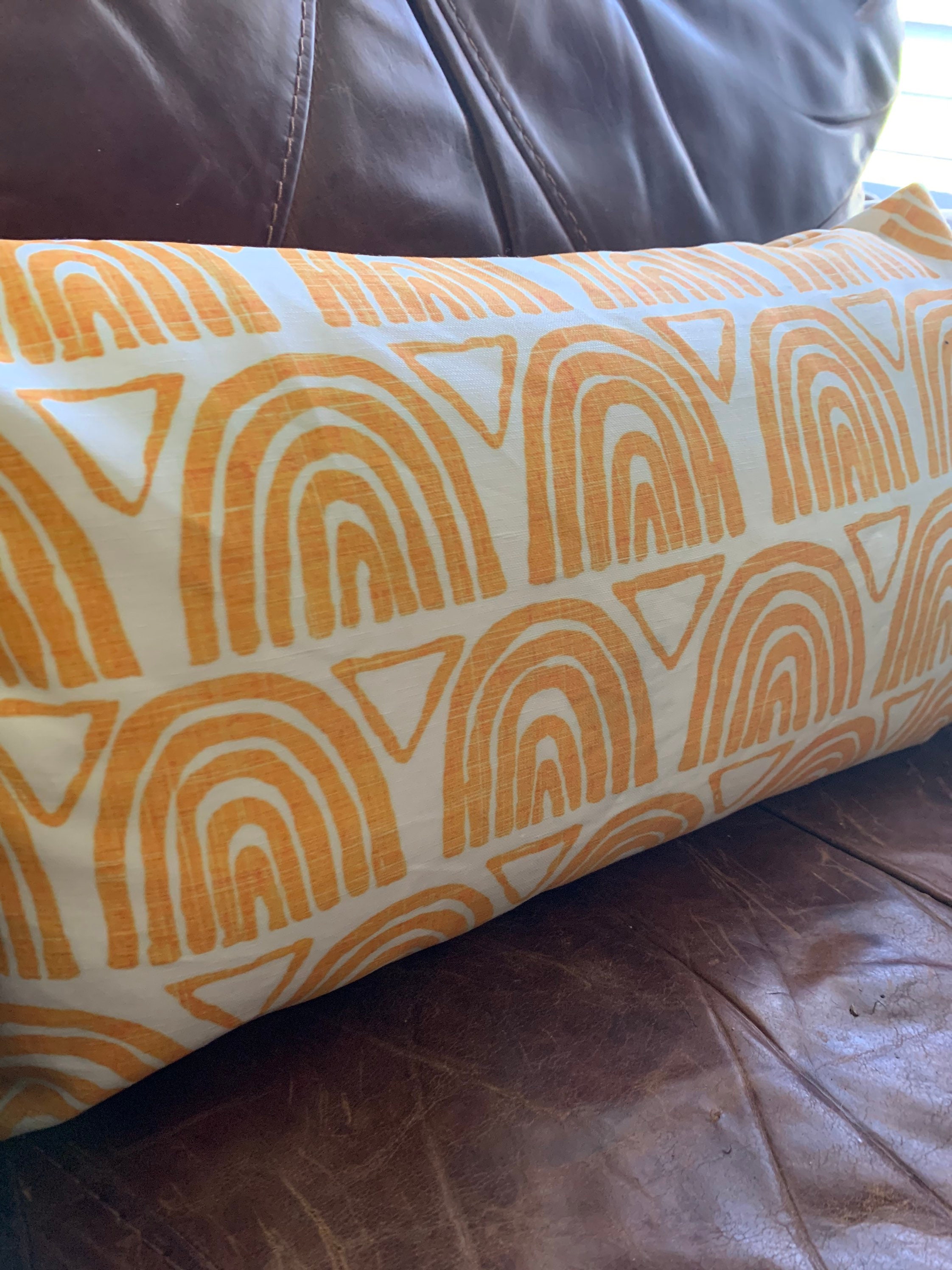 Yellow lumbar pillow cover 12x20 rainbow pillow cover yellow Etsy