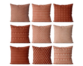 terracotta throw pillows