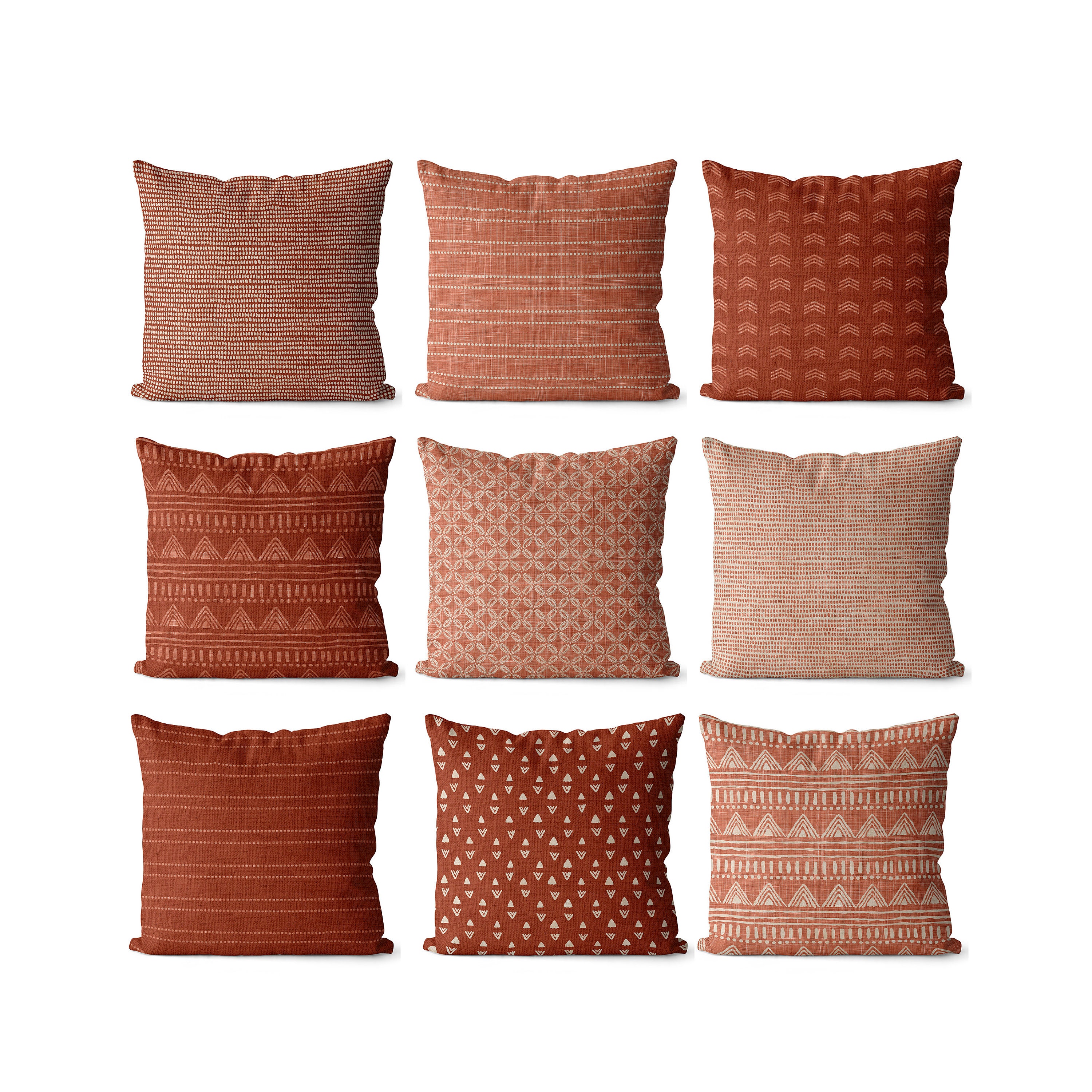 clay colored throw pillows