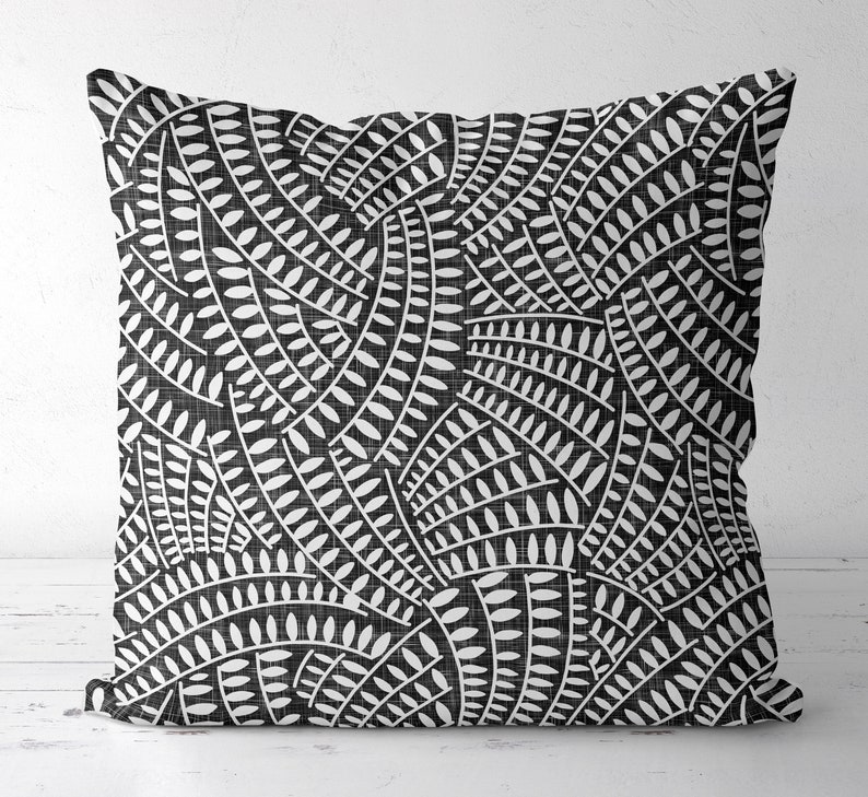 Black pillow covers boho decor for living room black and Etsy