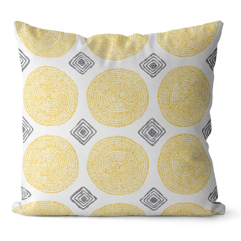 Yellow and Gray Pillow Covers for Living Room Yellow Decor Etsy