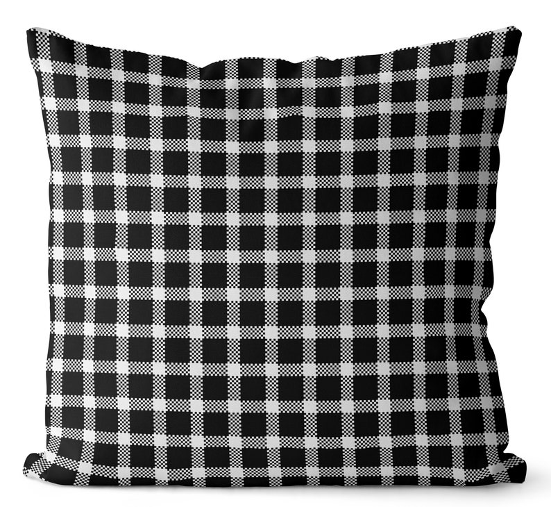 Christmas pillow covers plaid black and white farmhouse Etsy
