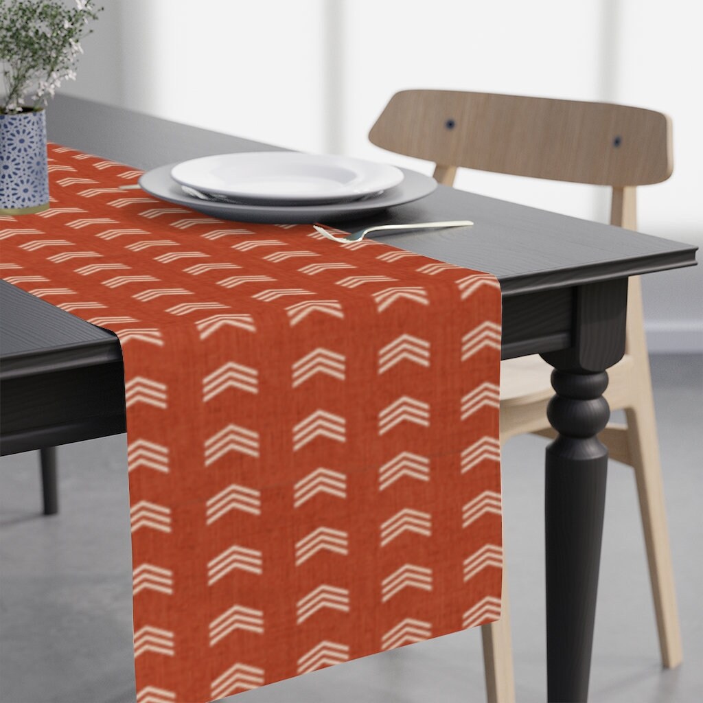 Terracotta Table Runner 16x90 inch boho table linens Etsy