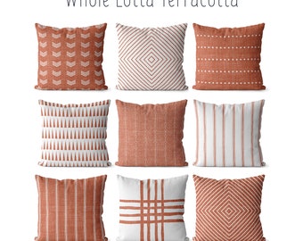 terracotta throw pillows