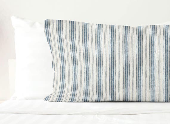 Blue Body Pillow Cover 20x54 Inch Stripes Long Pillow Cover Etsy