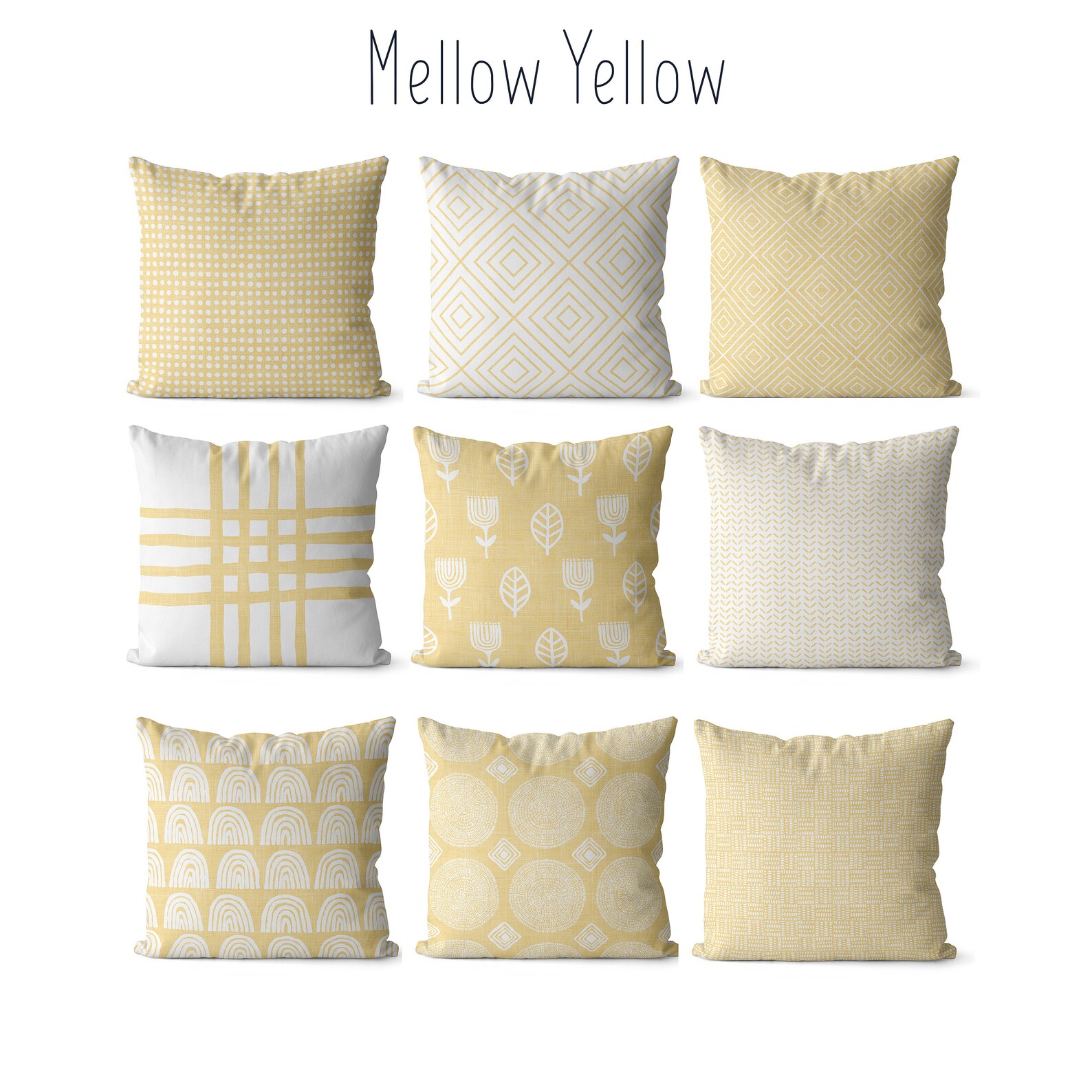 Light yellow pillow covers for living room yellow decor boho Etsy