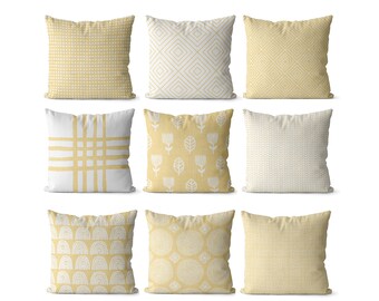 light yellow throw pillows