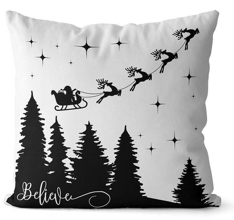 Christmas pillow covers plaid black and white farmhouse Etsy