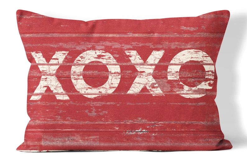 Farmhouse valentine pillow cover hugs and kisses pillow XOXO Etsy
