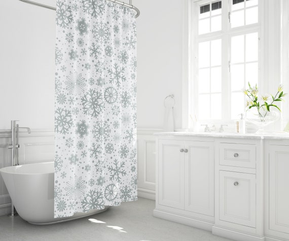 Shower Curtain Gray Bathroom Decor Shower Curtain Gray, Holiday Themed Shower Curtains