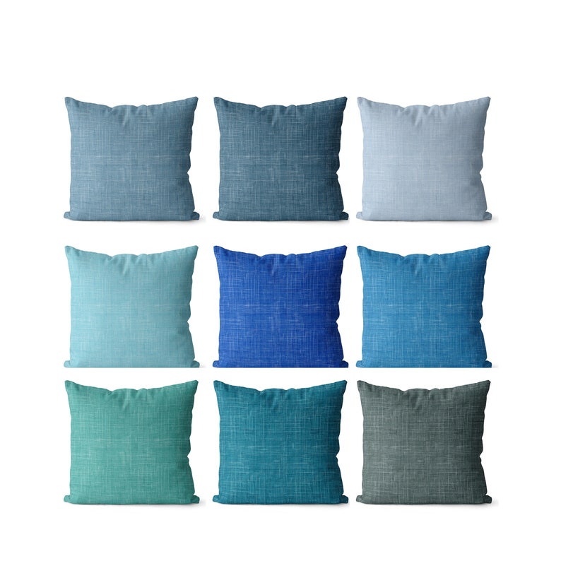 Solid Shade of Blue Pillow Covers Indoor or Outdoor Turquoise Etsy