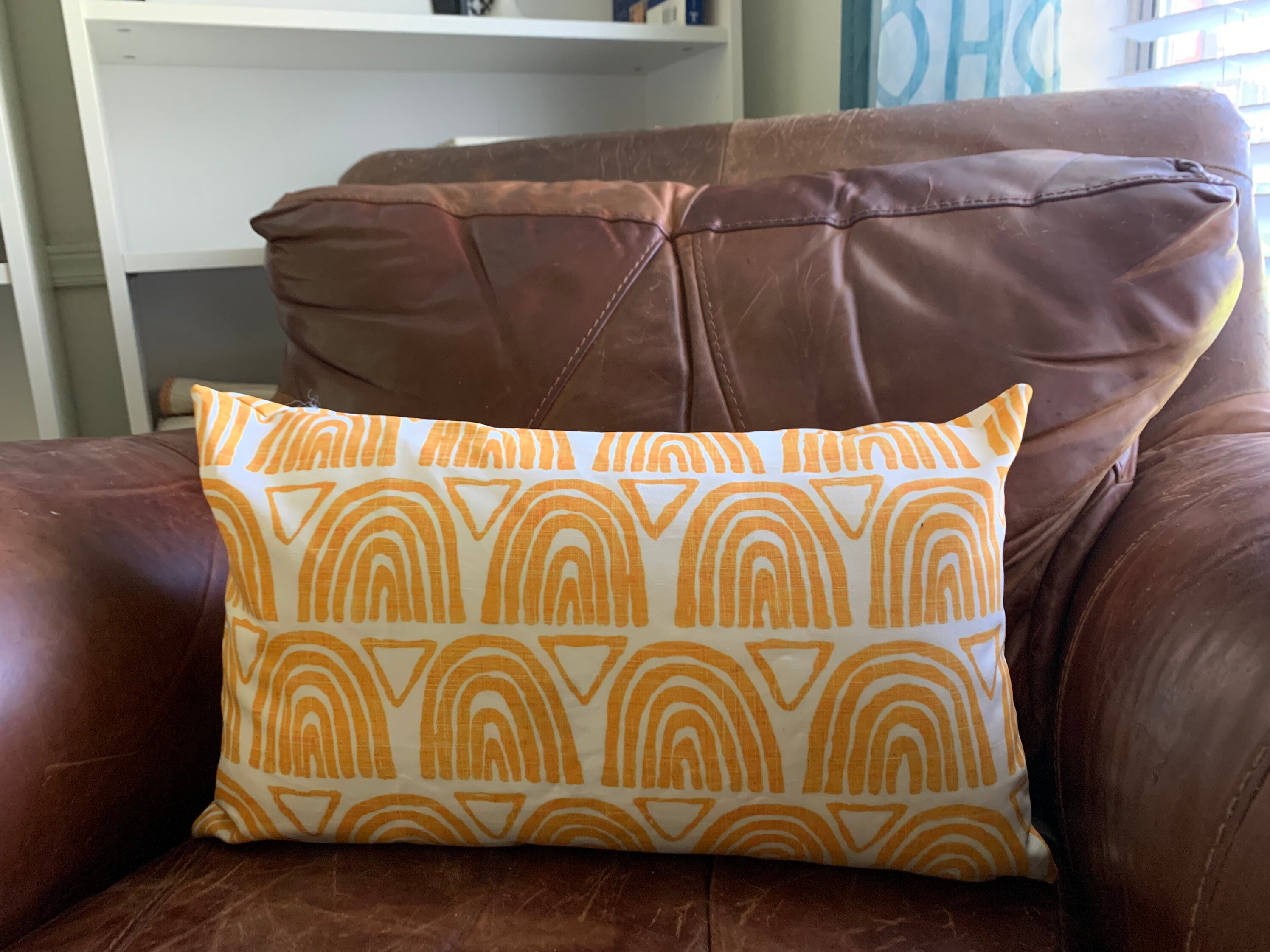 Yellow lumbar pillow cover 12x20 rainbow pillow cover yellow Etsy