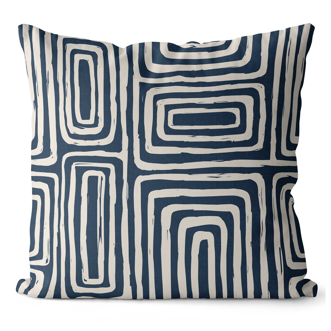 Blue and Cream Pillow Cover Fits 18x18 20x20 or 16x16 Inch Etsy