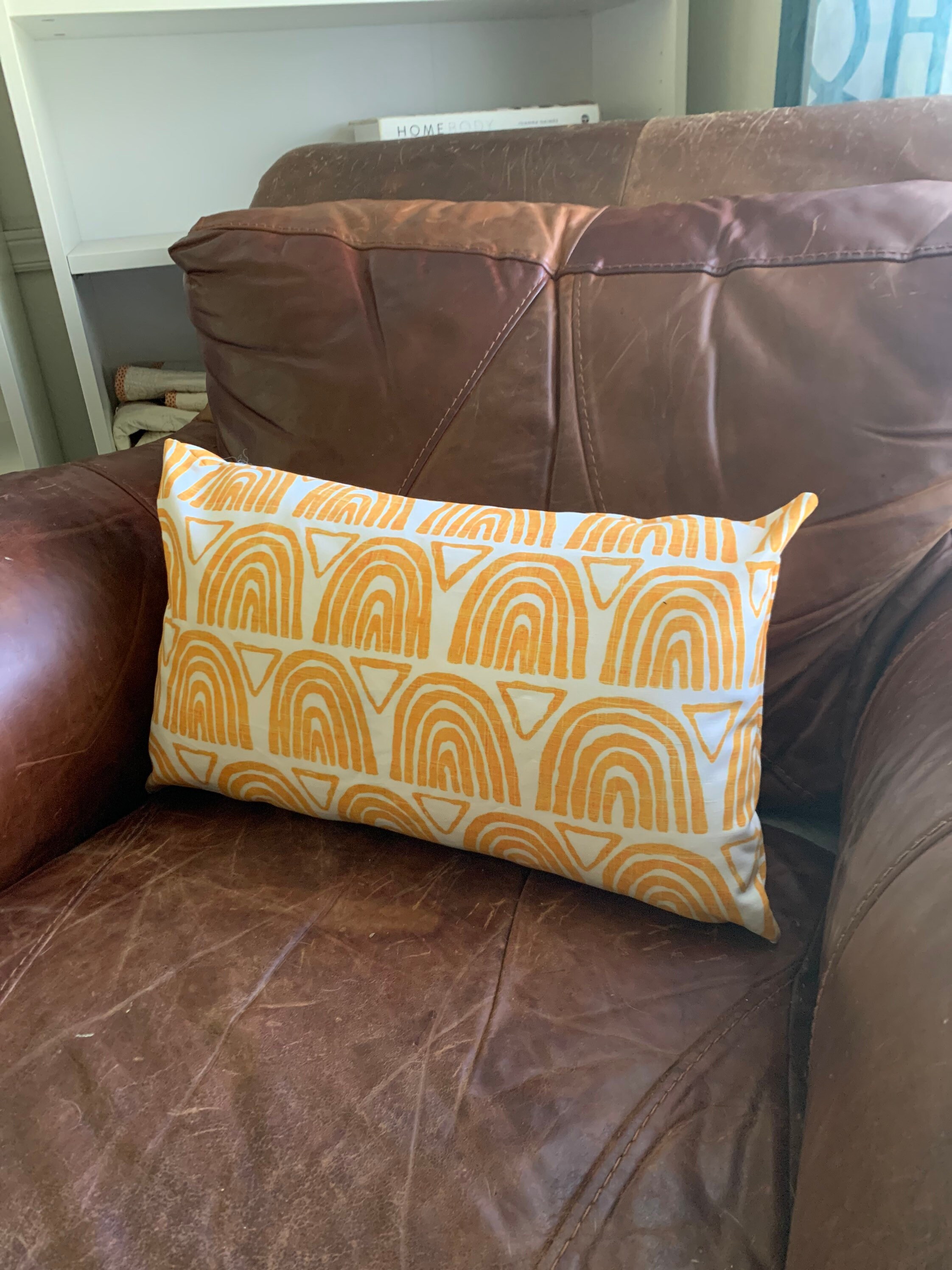 Yellow lumbar pillow cover 12x20 rainbow pillow cover yellow Etsy