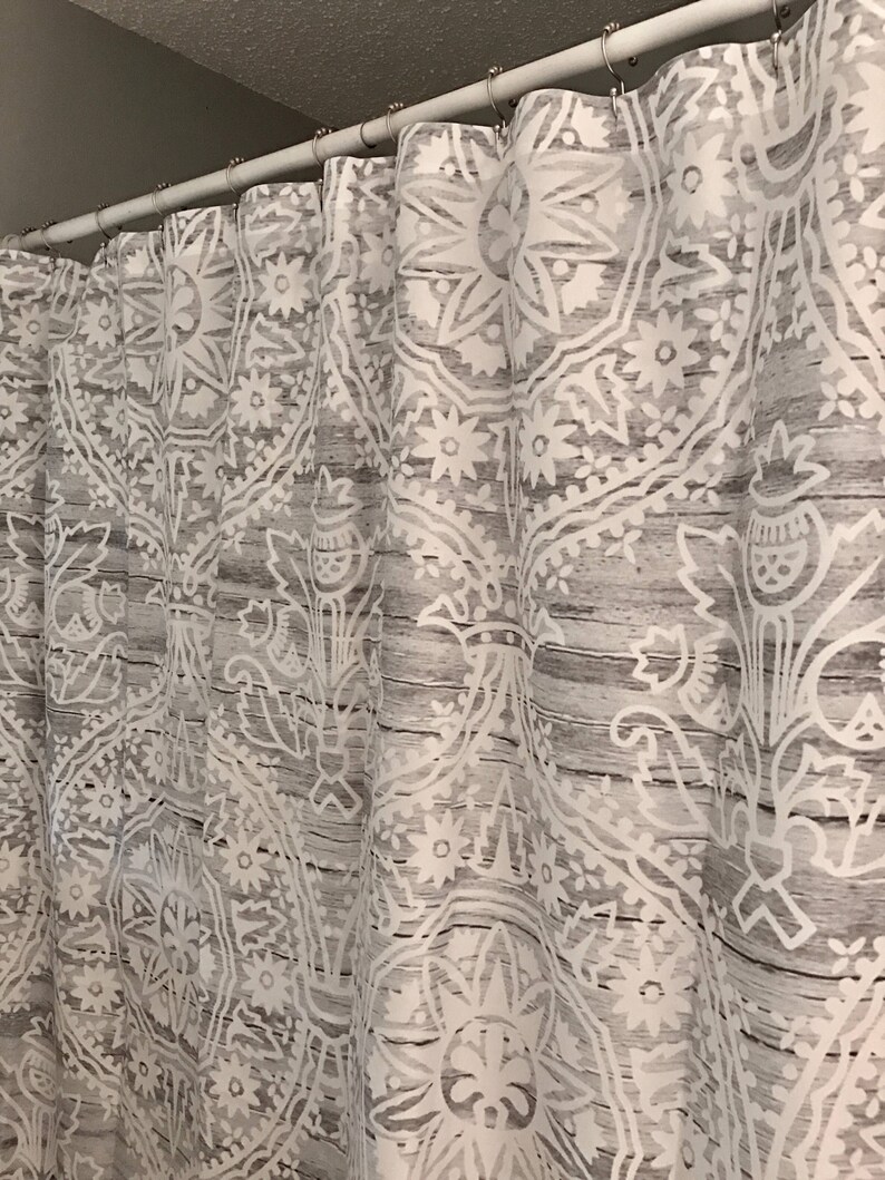 Farmhouse shower curtain gray curtain farmhouse bathroom Etsy