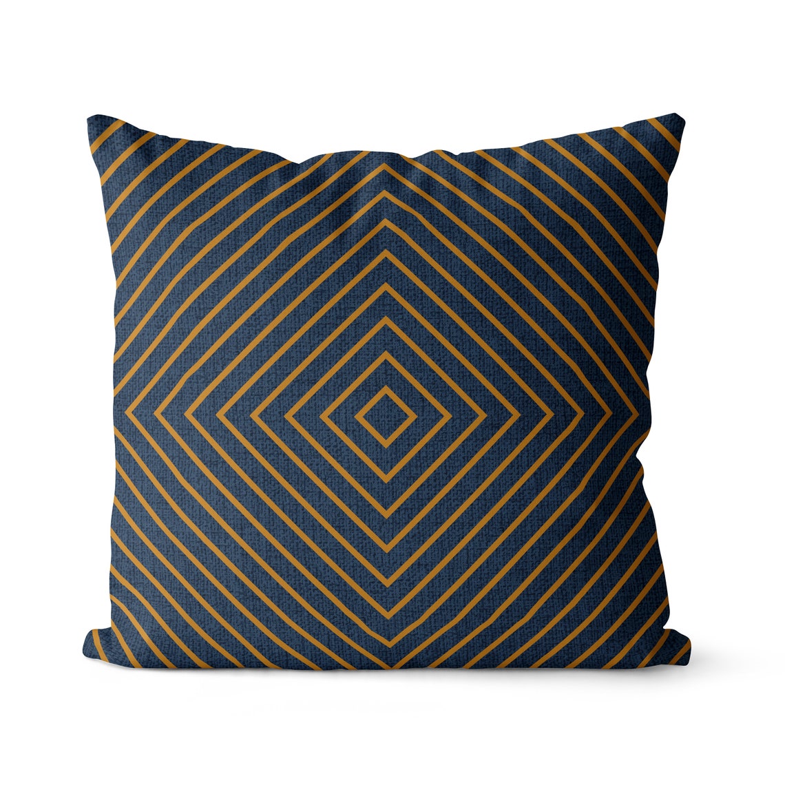 Navy pillow covers with yellow and orange colors living room Etsy