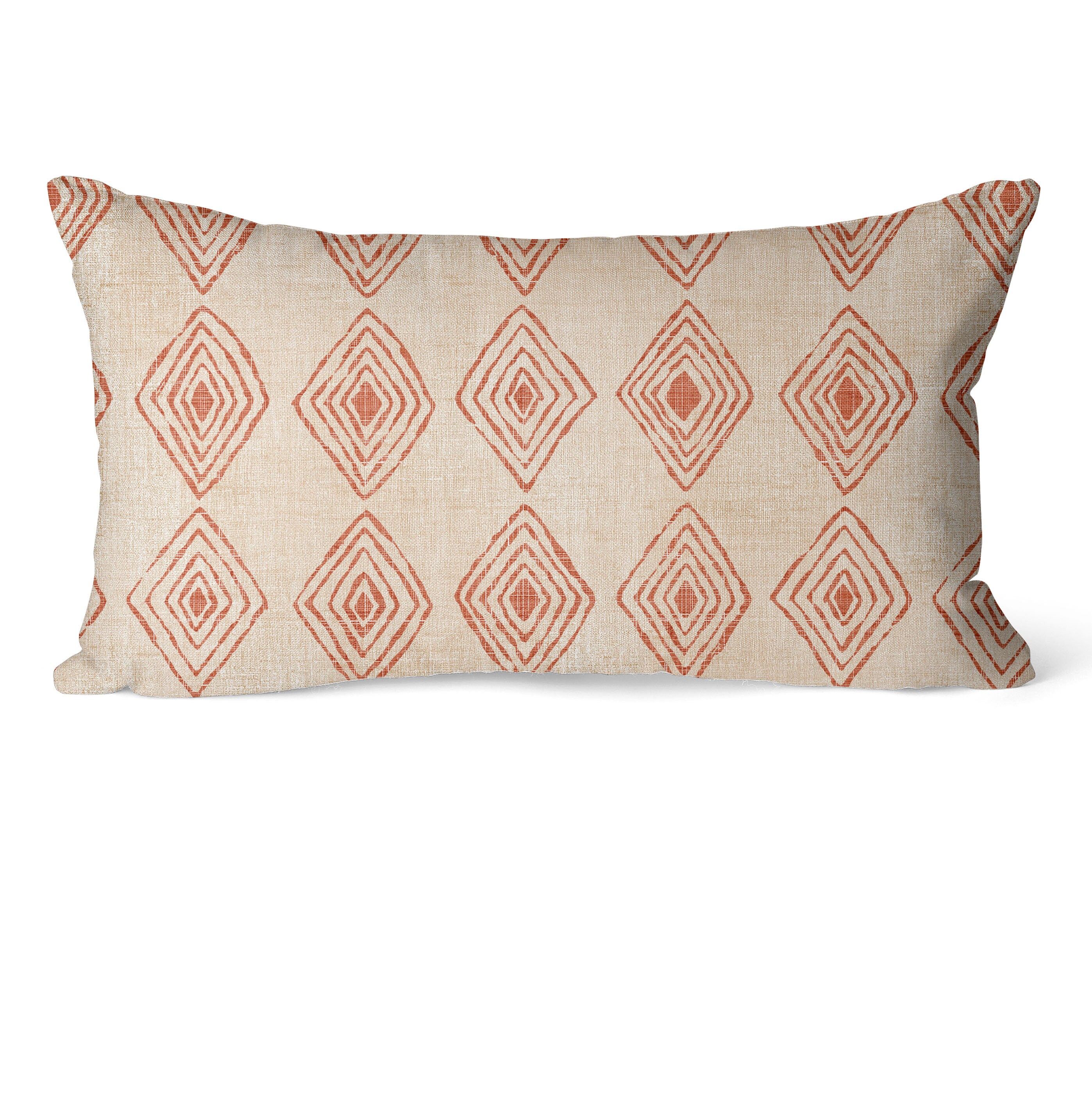 Beige lumbar pillow cover 12x20 in boho decor terracotta Etsy