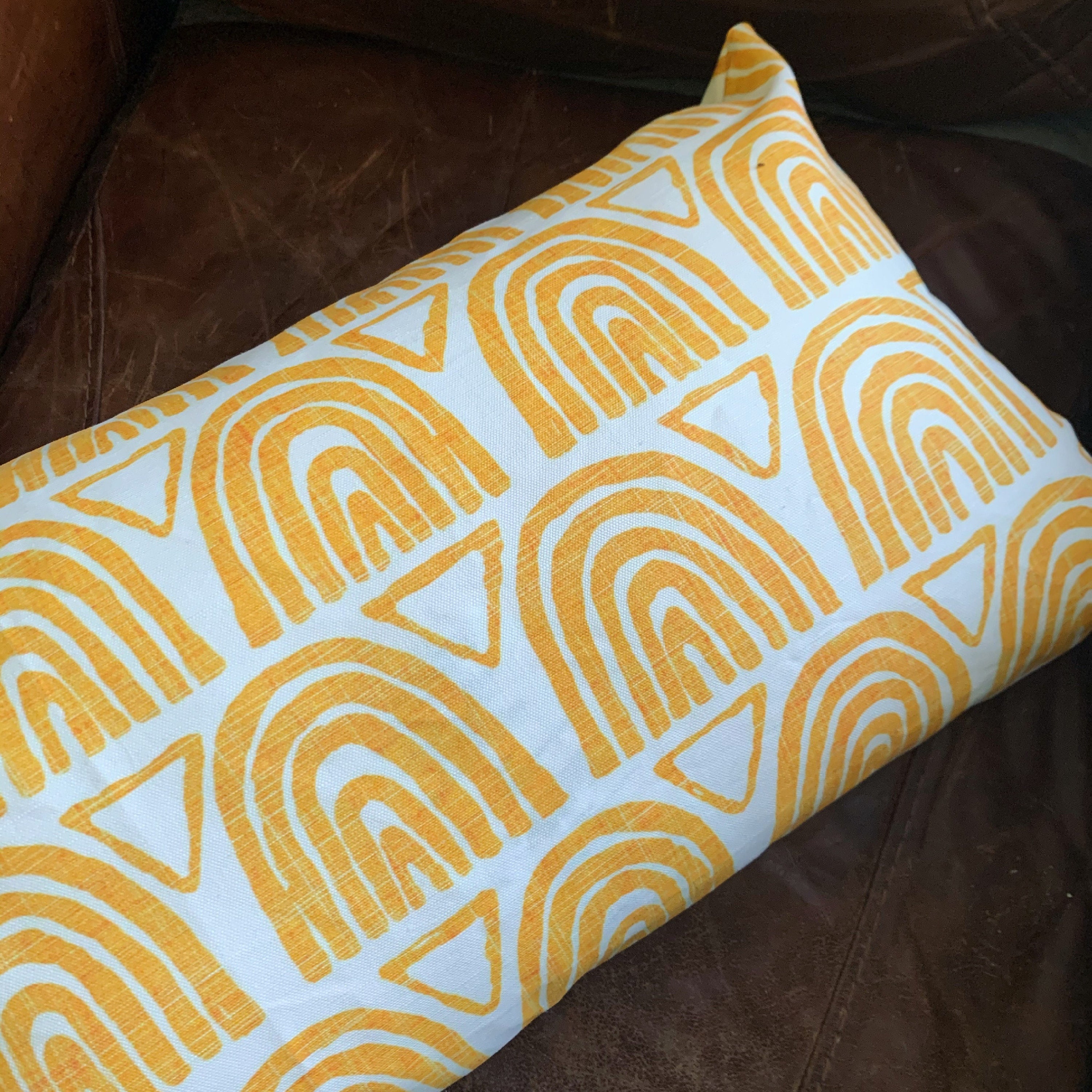Yellow lumbar pillow cover 12x20 rainbow pillow cover yellow Etsy