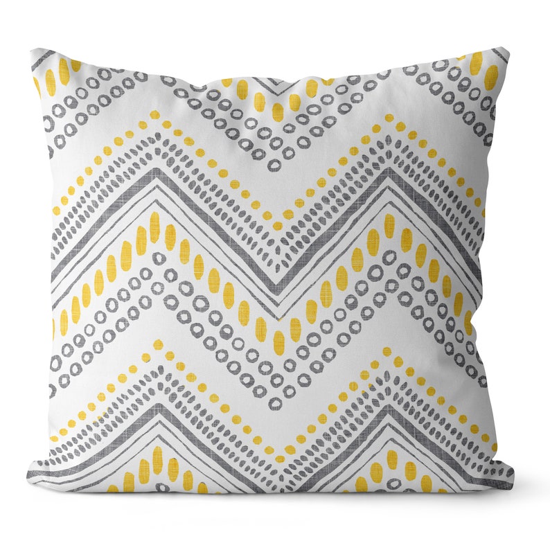 Yellow and Gray Pillow Covers for Living Room Yellow Decor Etsy