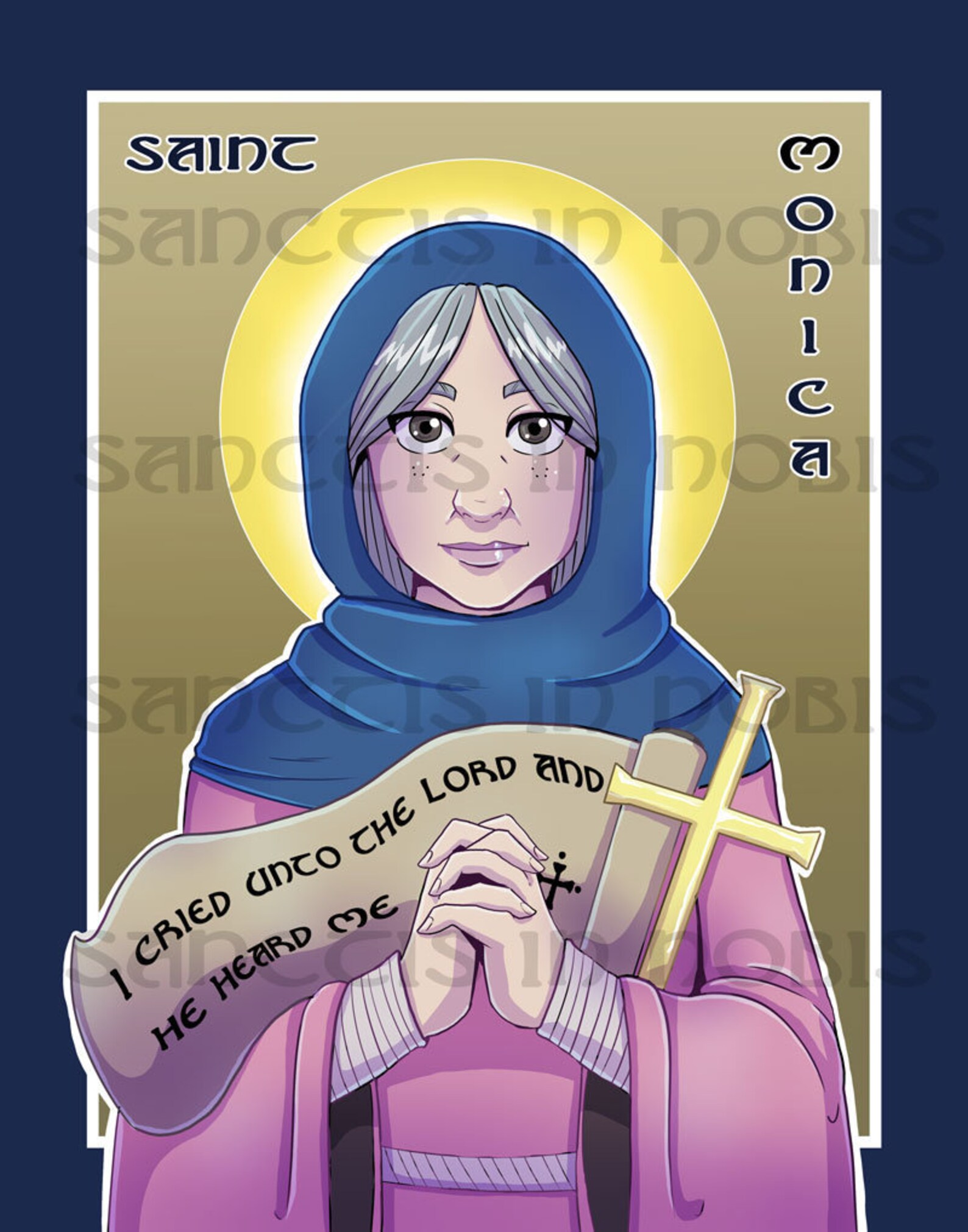 St. Monica of Hippo Icon Saint Icon Catholic Art Print Etsy