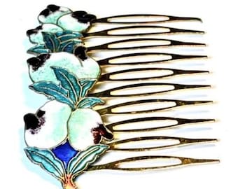 Blue Peach Hairpin