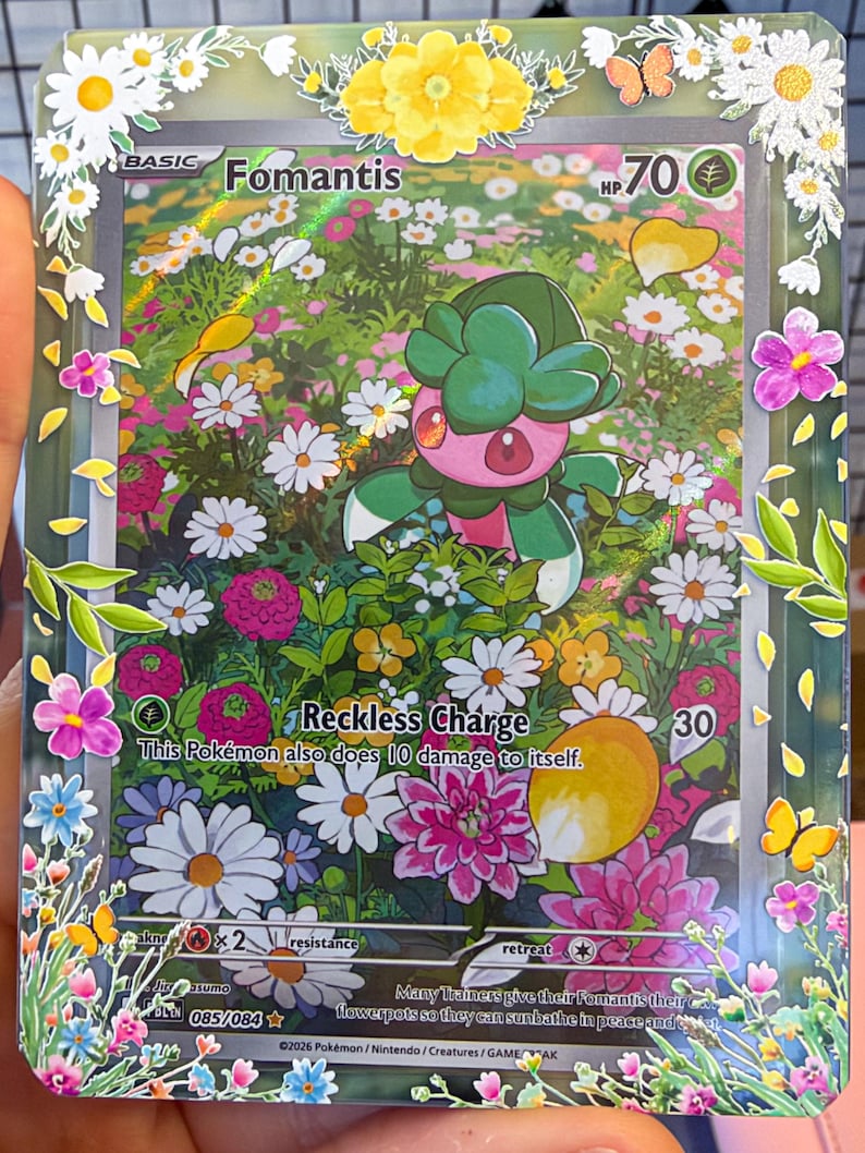 Flowers Layered Art Top Loader | Colorful TCG Binder Ready Card Holder ...
