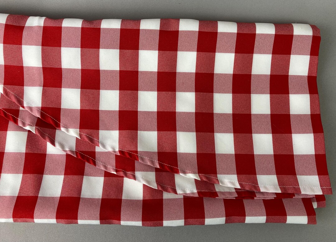 Vintage Tablecloth, Red and White Gingham Checks, Large Checks, 1 1/8 ...
