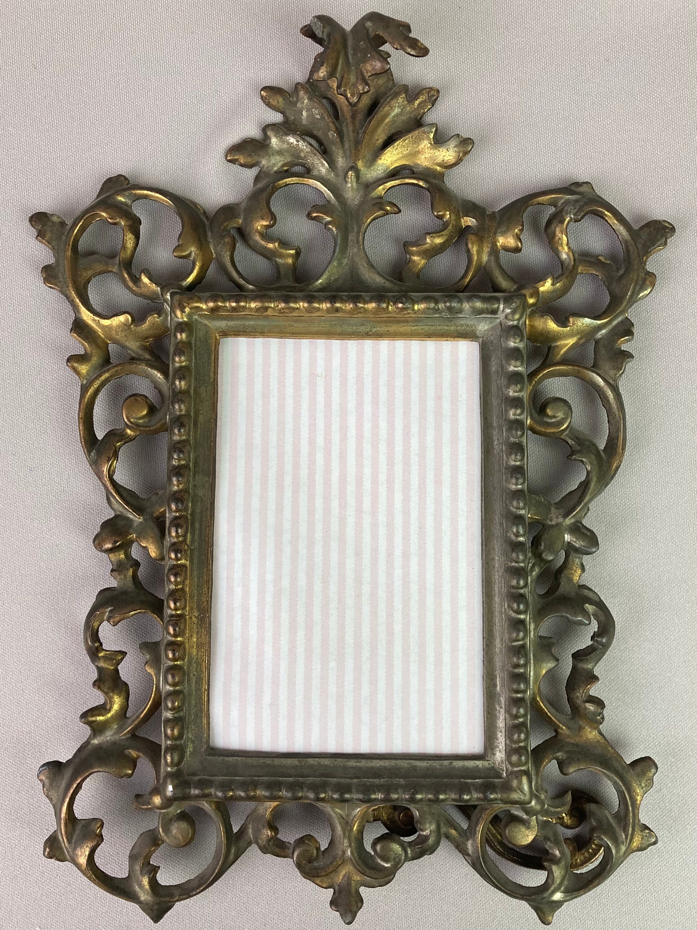 Antique Picture Frame, Table Top Frame, Brass Frame W