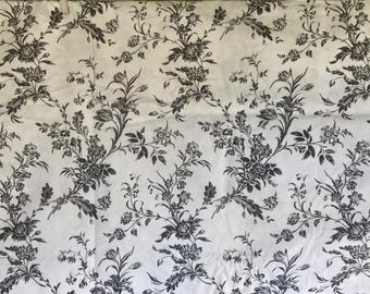 Vintage Duvet Cover with 2 Pillow Shams, Full-Double Bed Size, Black and White Floral Print, 100% Cotton Fabric, Button Closure, Ikea Brand