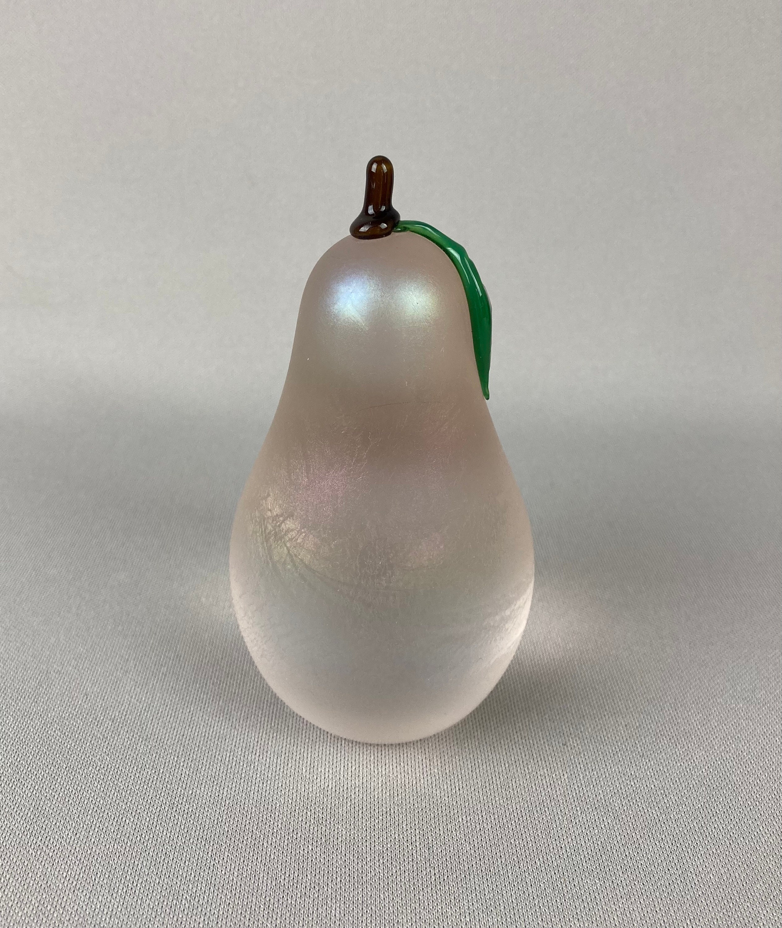 Orient & Flume Art Glass ガラス ペーパーウェイト Vintage Orient & Flume Art Glass Blue Iridescent Pulled
