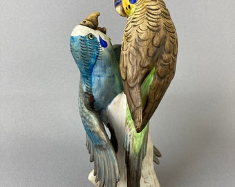 Parakeet 17 cm Blue Decorative Figurine Bird Luxury Gift Gift Loft Chalet 
