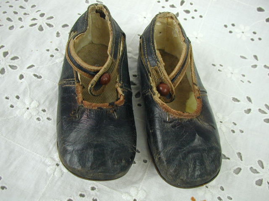 Antique Leather Baby Shoes, Victorian Baby Shoes, mary Jane Style ...