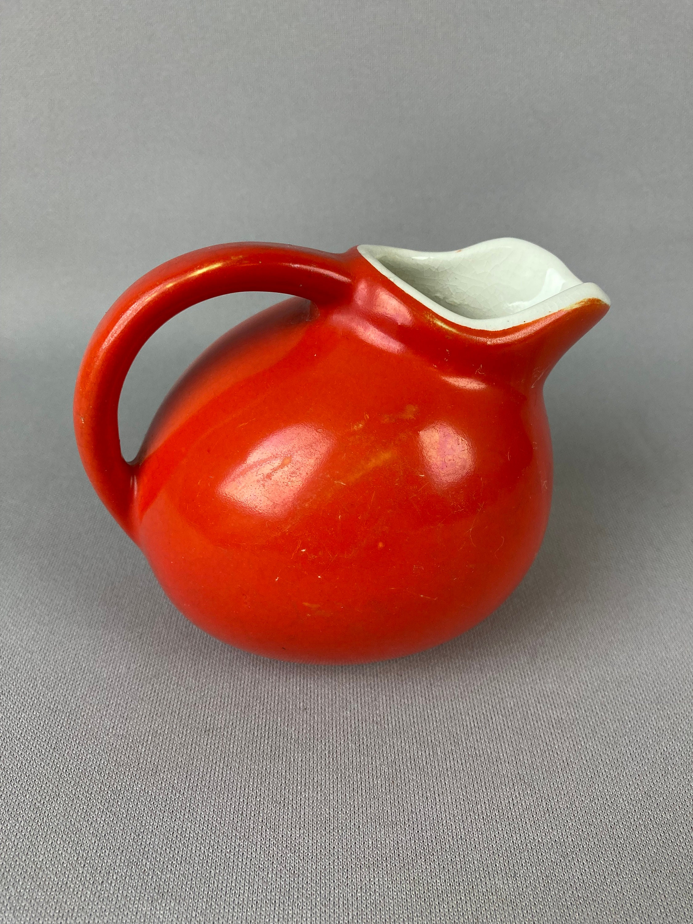 Vintage Miniature Ball Tilt Pitcher, Bright Orange Color, Measures ...
