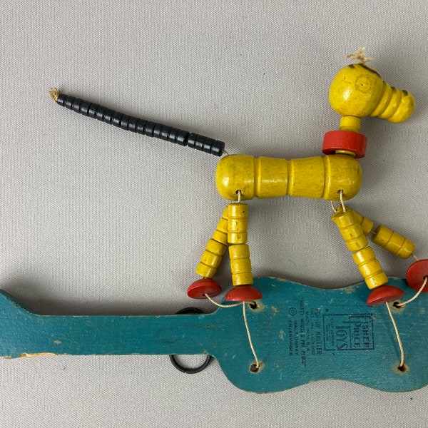 Vintage Fisher Price Pull String Toy, "Pluto" Walt Disney, 1936 Fisher Price, It Works, "Pop Up Kritte rToy"