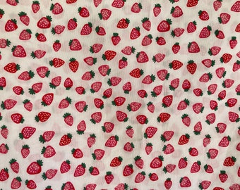 Vintage Pillowslips, Pillowslips, Tommy Hilfiger, with Bright Pink Strawberries,  Standard Bed Size, Cotton Blend,  Fabric, Cottage Chic