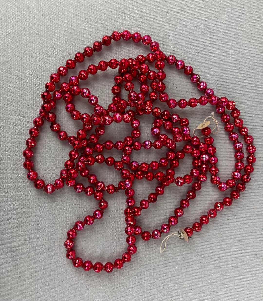 Mercury Glass Bead Garland Vintage Garland Red Bead Garland Etsy
