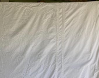 Vintage Laura Ashley Duvet Cover with 1 Pillow Sham, White Cotton, Queen Bed Size, Trimmed with Cotton Lace,  00 x 90", with 1 Flat Sheet