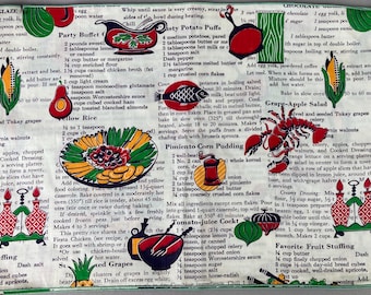 Vintage Placemats, Set of 4 Placemats, UNUSED Placemats, Darling Graphics, with "Recipes and Pictures of Food,  Measures 17 x 11 3/4"