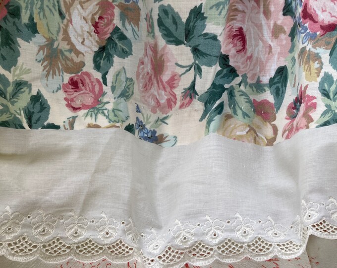 Vintage Bed Skirt Queenking Be Size Deck Measures 68 X Etsy