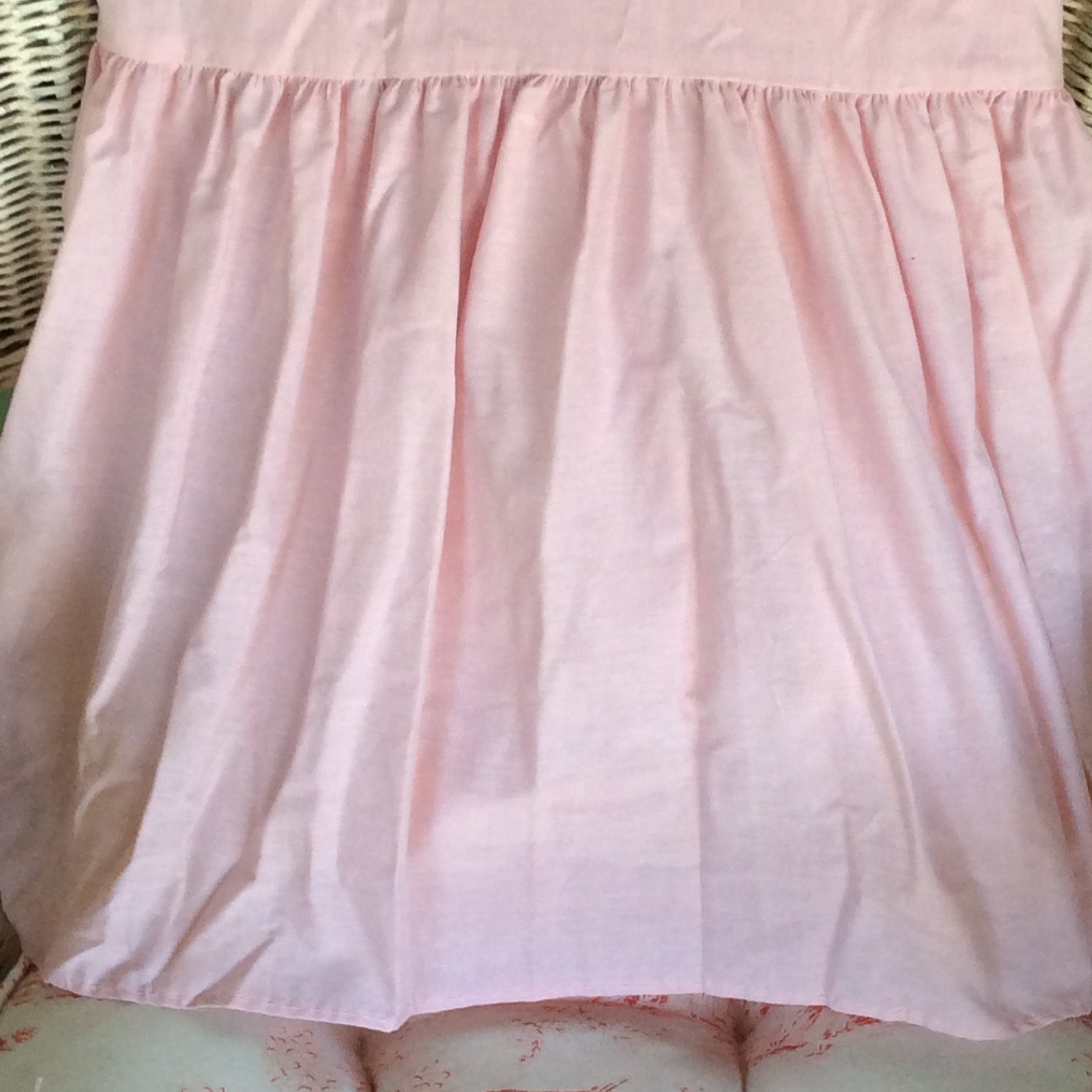 Vintage Bed Skirt FullDouble Bed Size Solid Pink Gathered Etsy