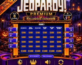 Halloween Jeopardy Expansion Pack | 5 Trivia Games + Theme | Requires Jeopardy Premium | PowerPoint Game Add-On | Classroom & Party Activity
