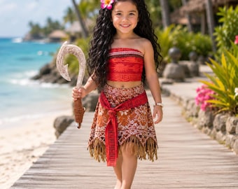 Island Princess Costume for Girls, Tropical Adventure Dress, Birthday Party Halloween Cosplay Outfit