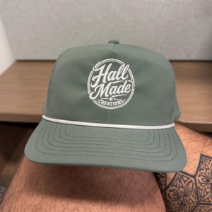 Handmade Distressed Logo Rope Cap | Sunwashed Vintage Circle Patch