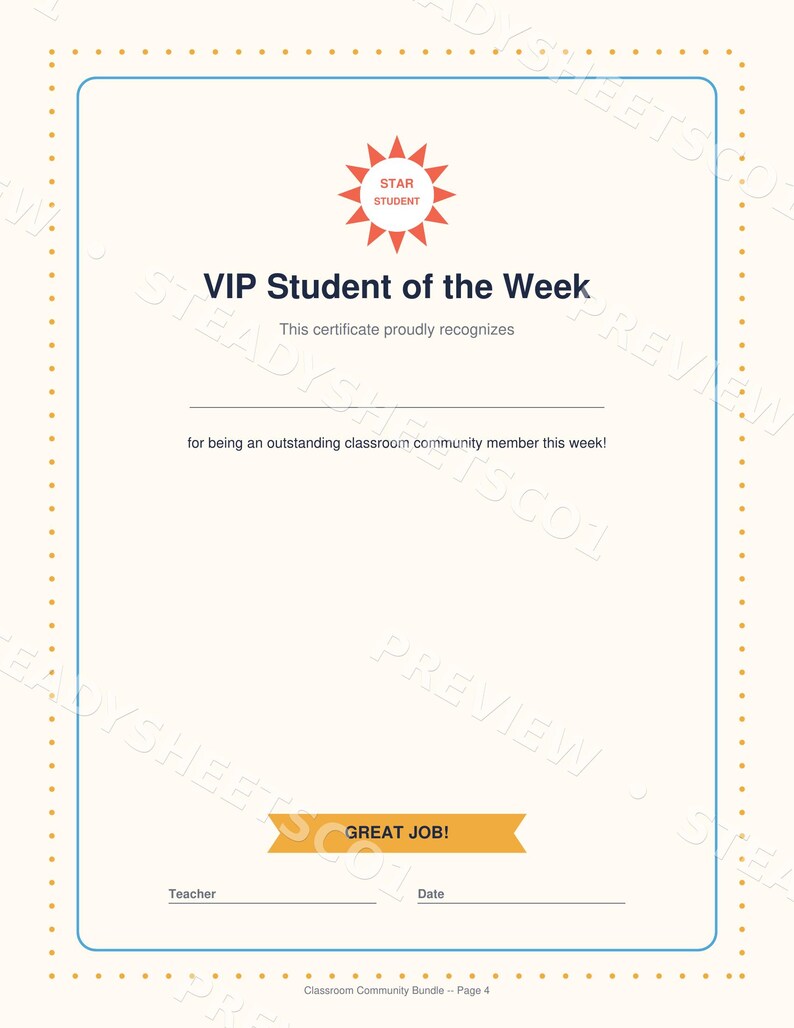 Classroom Community Bundle: Job Chart, Mood Tracker, VIP Certificate ...