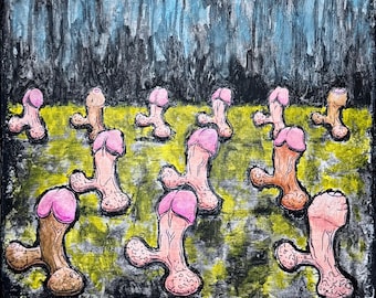 Alpha Male March - 20x20x1.5 - Mixed Media