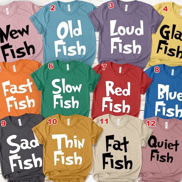 One Fish Two Fish Group Shirts/One Fish Two Fish Blue Fish Red Fish Shirt/Teacher School Shirts/New Fish Old Fish/Thing 1 Thing 2 OFV503
