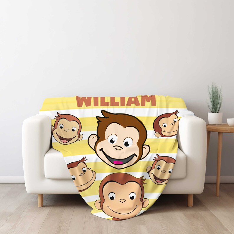 Personalized Curious Blanket Curious Fleece Blanket